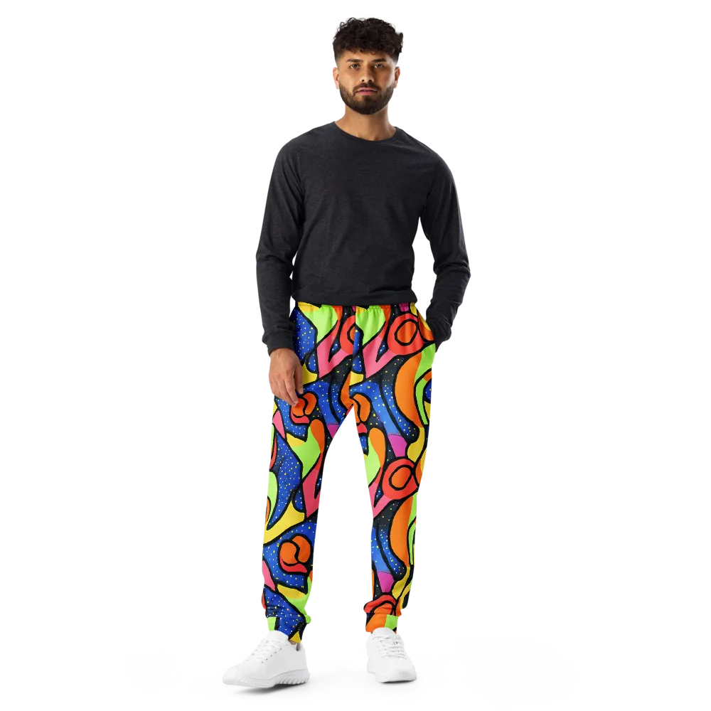 Electric Petal on Men's Joggers — Front