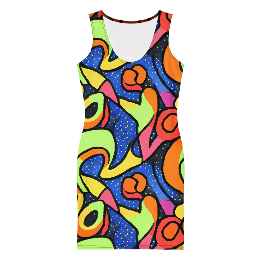 Electric Petal on Bodycon Dress — Front