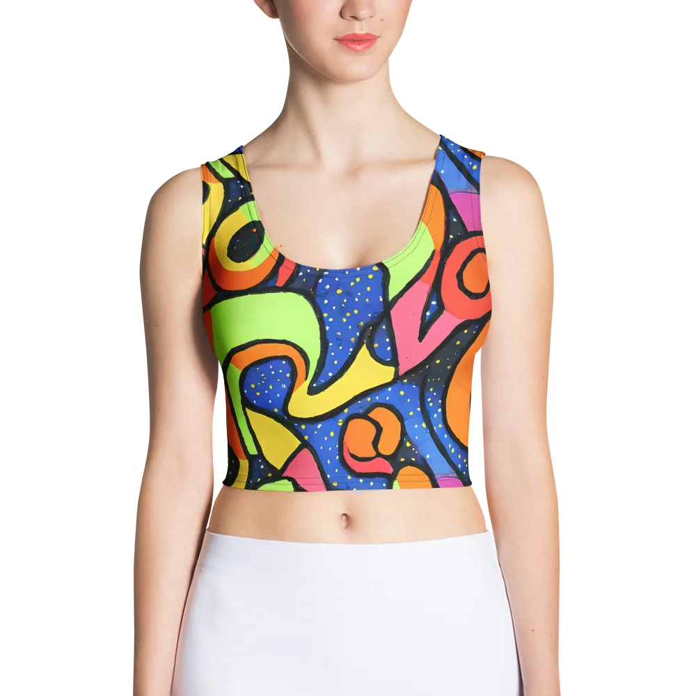 Electric Petal on Crop Top — Front