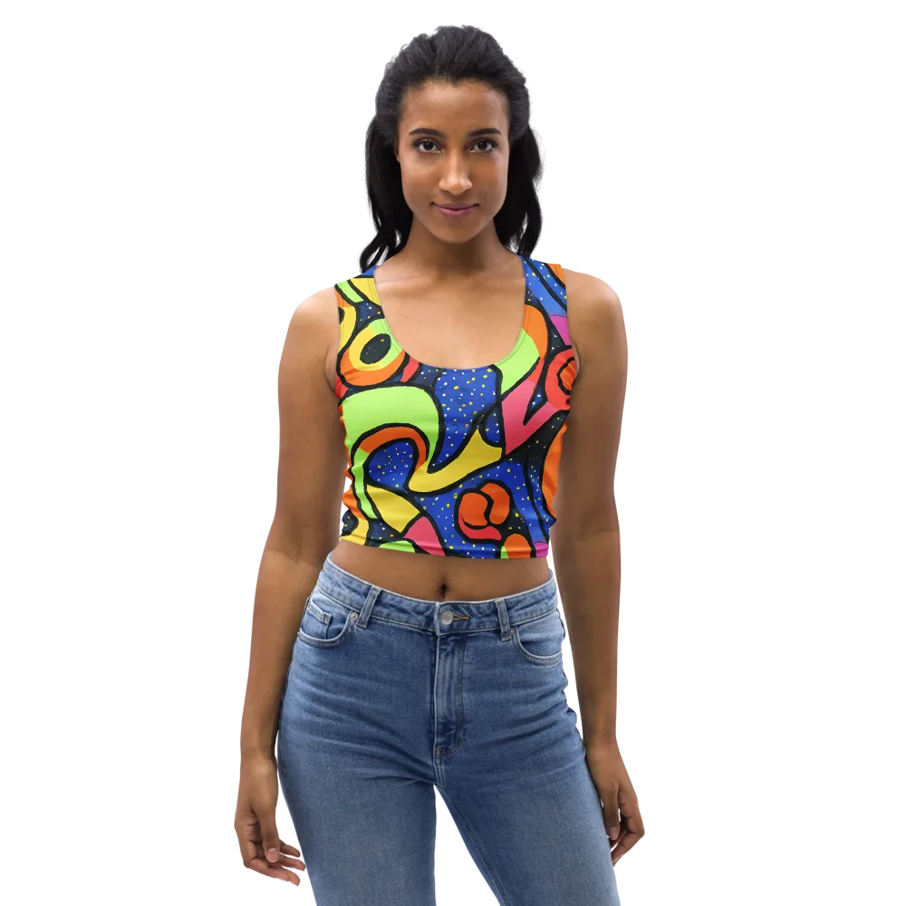 Electric Petal on Crop Top — Front