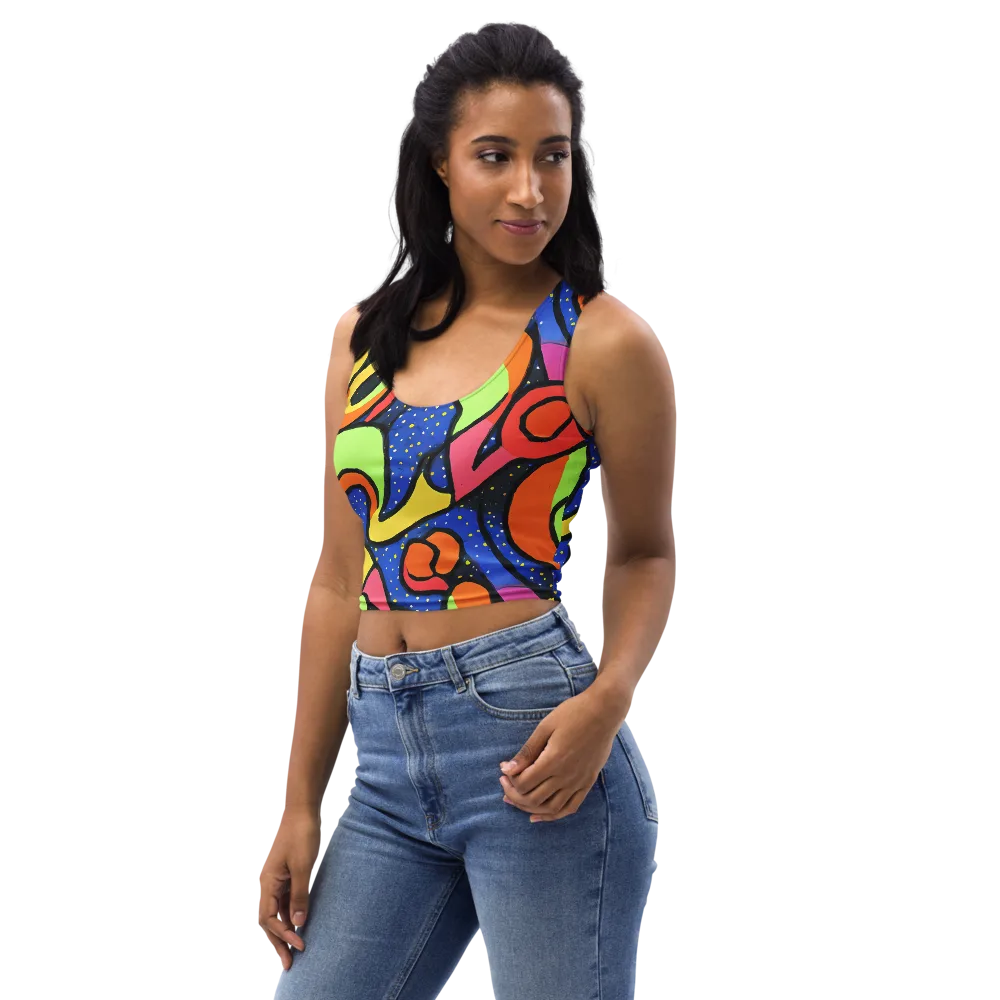 Electric Petal on Crop Top — Left Front