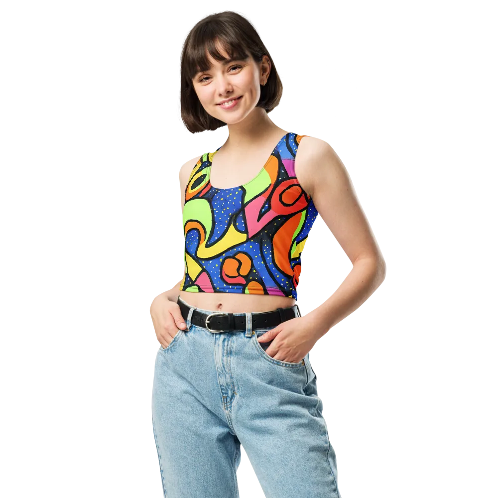 Electric Petal on Crop Top — Front