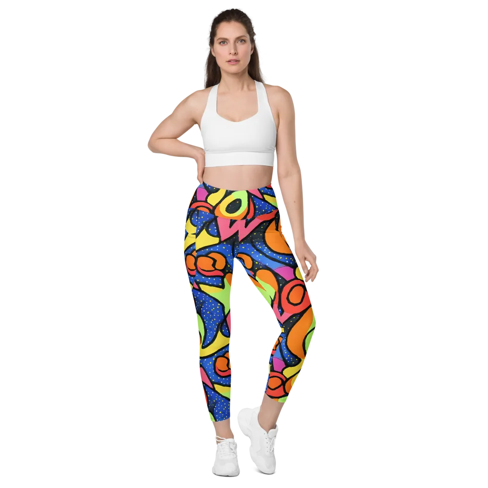 Electric Petal on Leggings with Pockets — Front