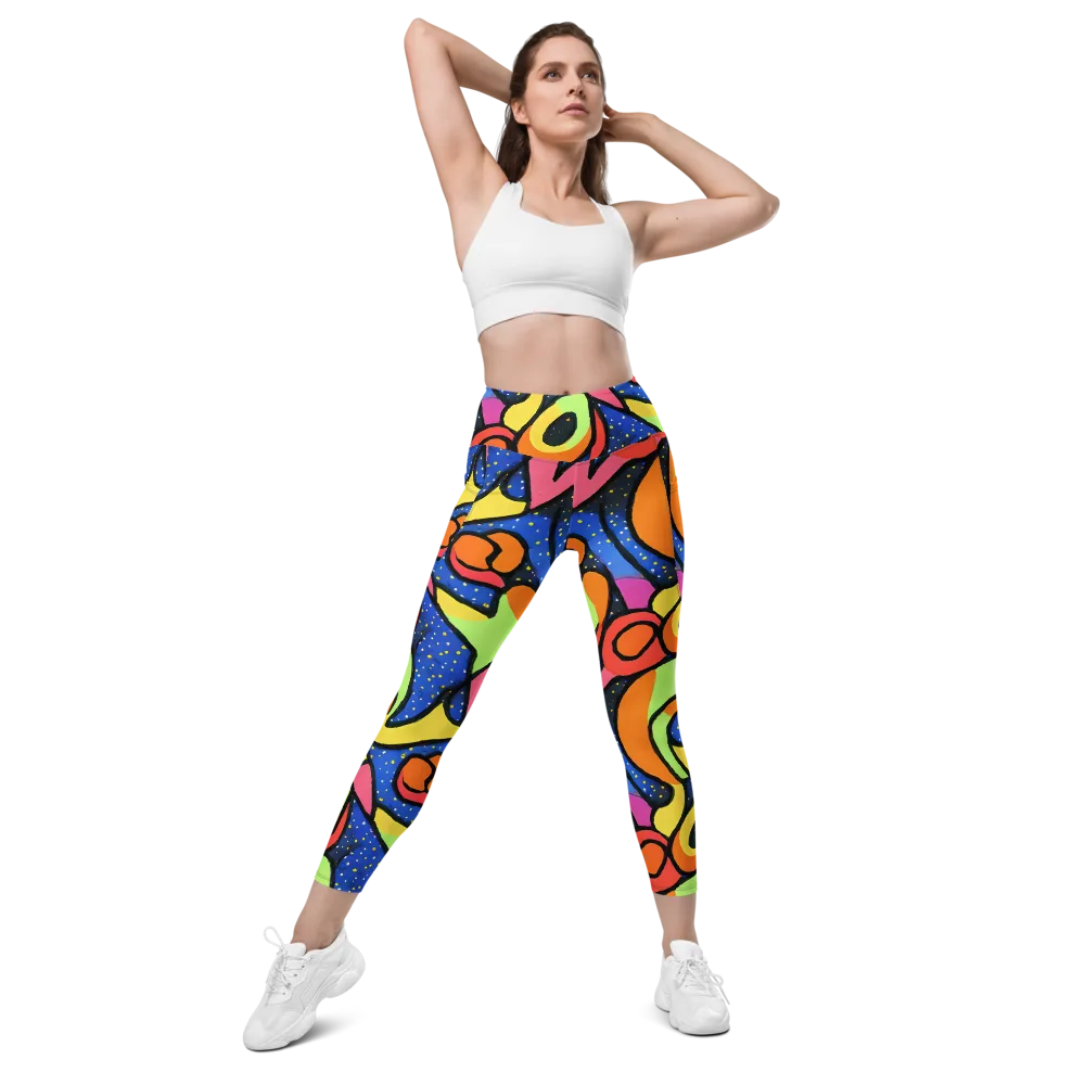 Electric Petal on Leggings with Pockets — Front