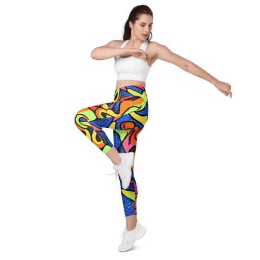 Electric Petal on a Leggings with Pockets