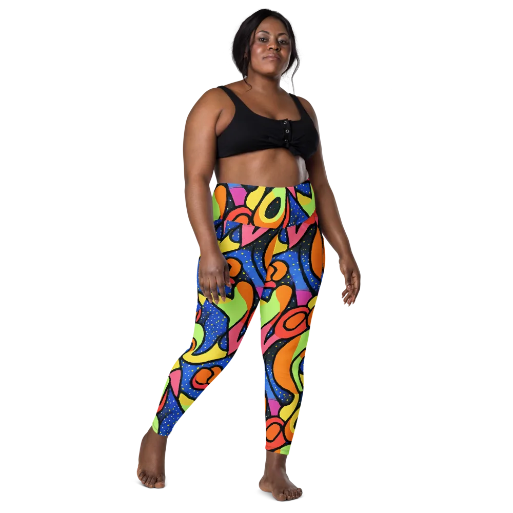 Electric Petal on Leggings with Pockets — Front