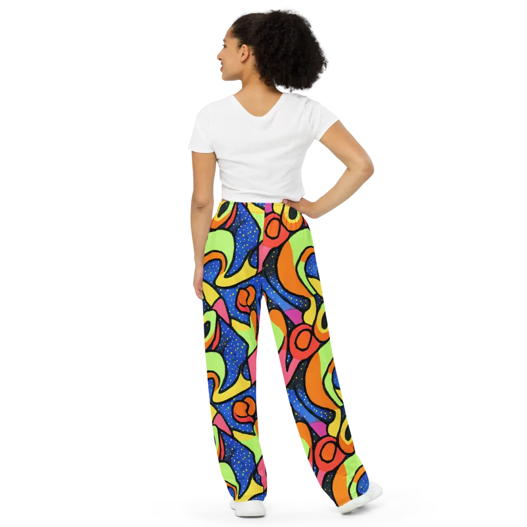 Electric Petal on Wide-Leg Pants — Back