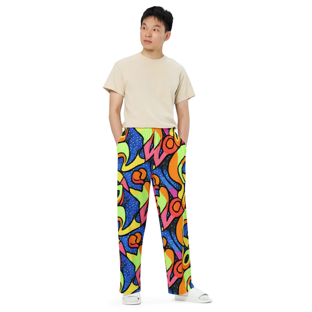 Electric Petal on Wide-Leg Pants — Front