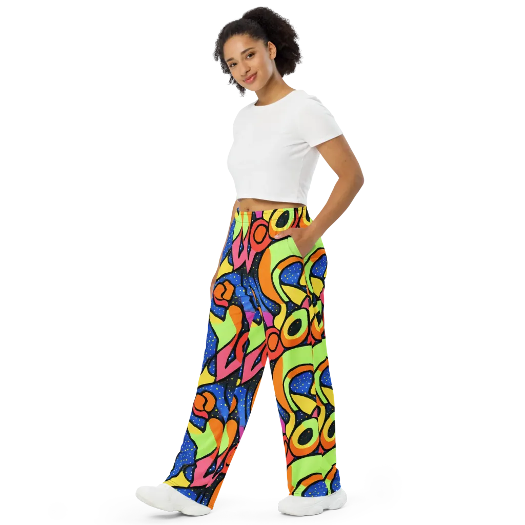 Electric Petal on Wide-Leg Pants — Left Front