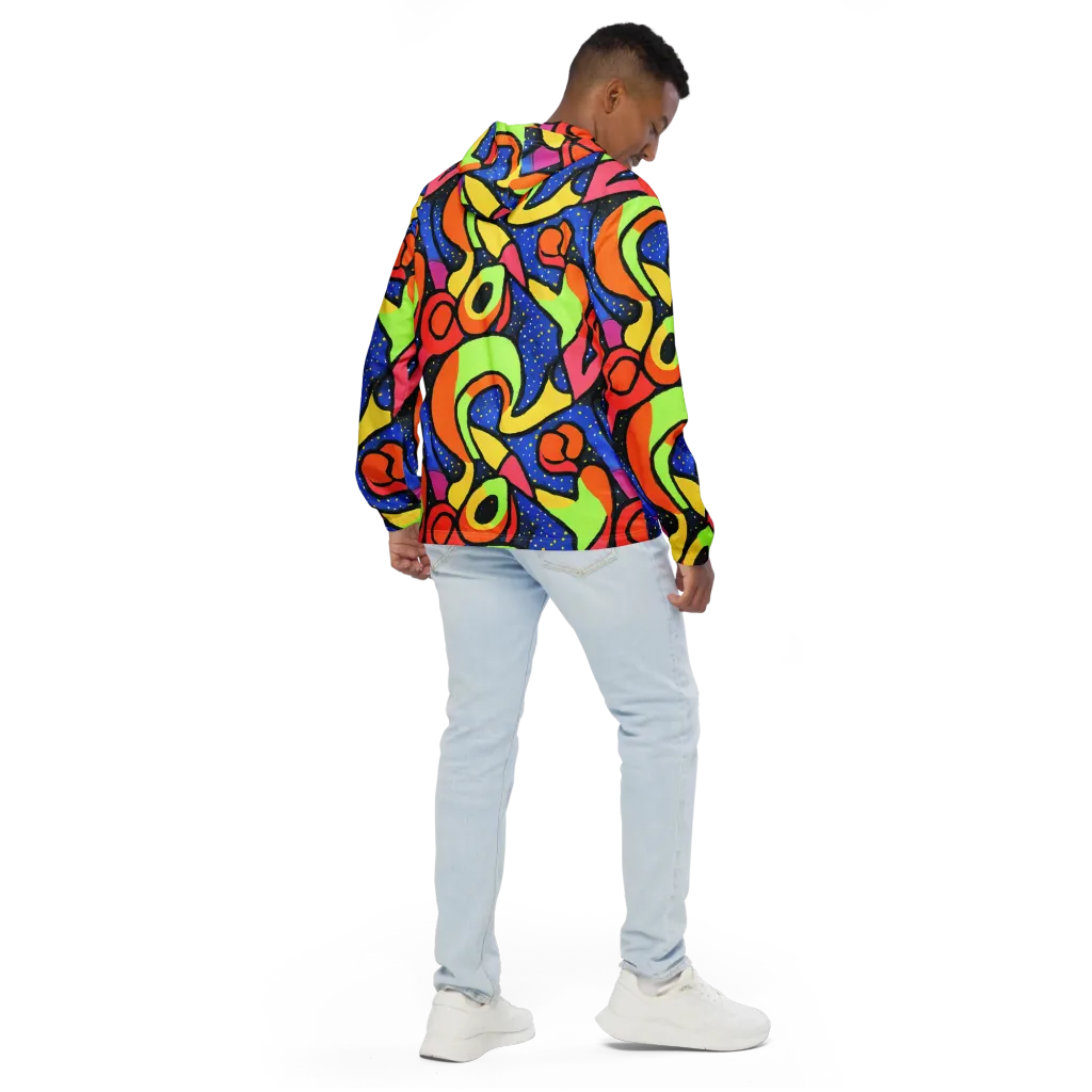 Electric Petal on Men's Windbreaker — Back
