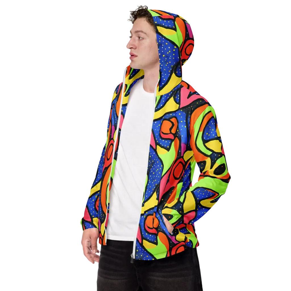 Electric Petal on Men's Windbreaker — Left Front