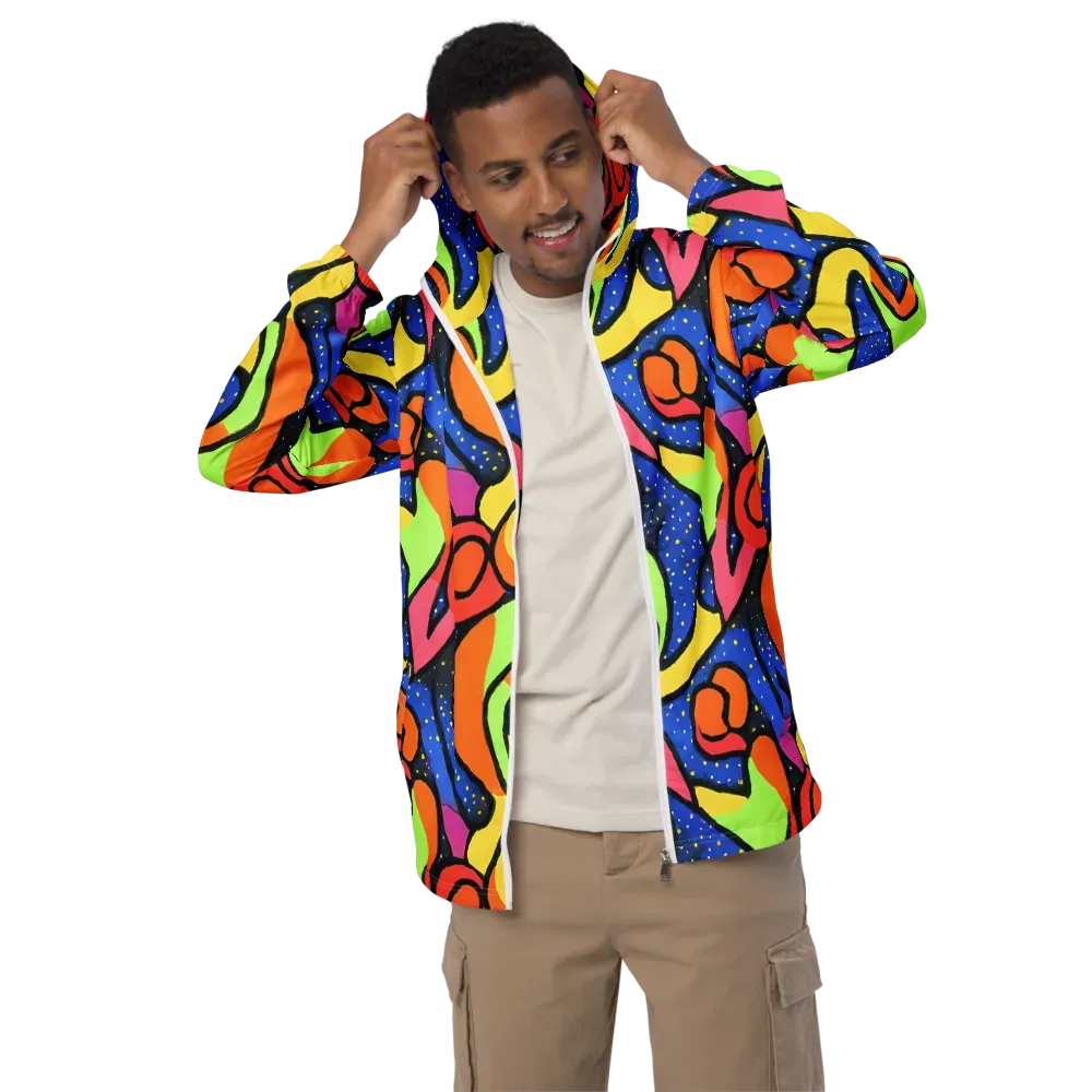Electric Petal on Men's Windbreaker — Front