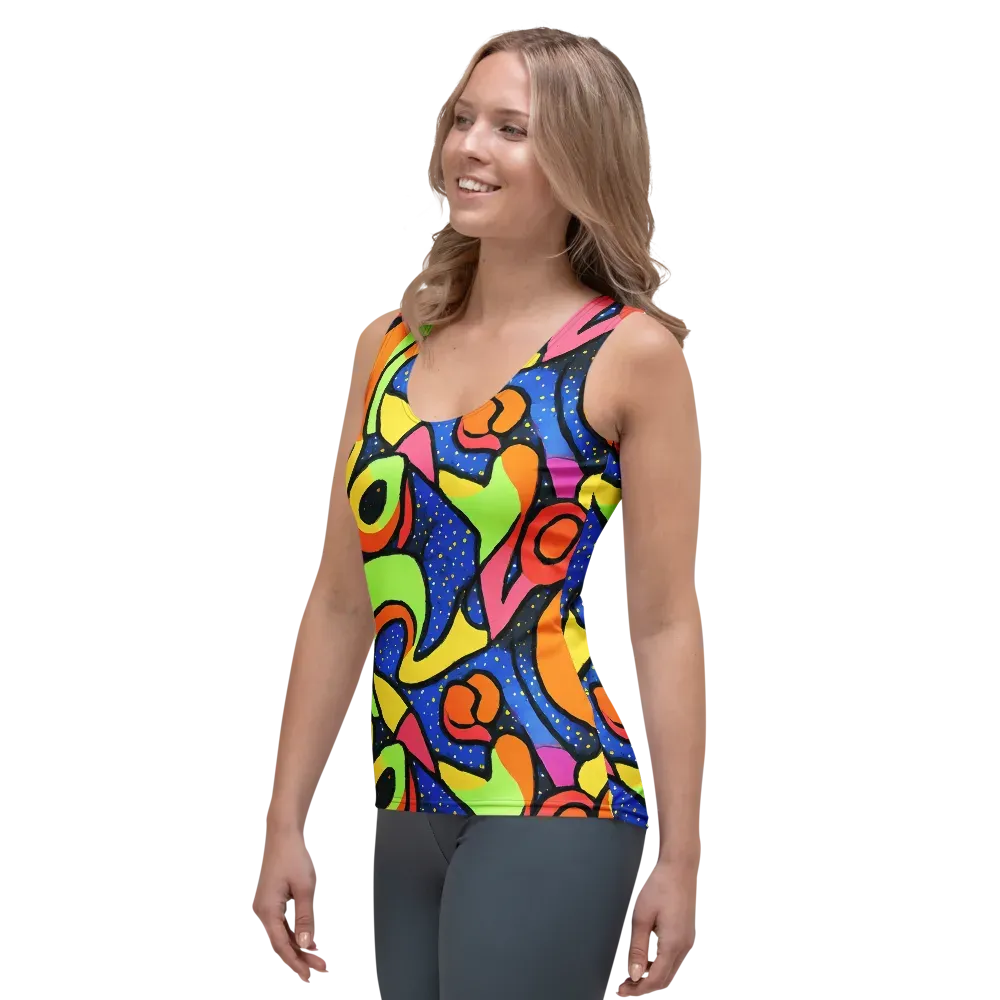 Electric Petal on Women's Tank Top — Left Front