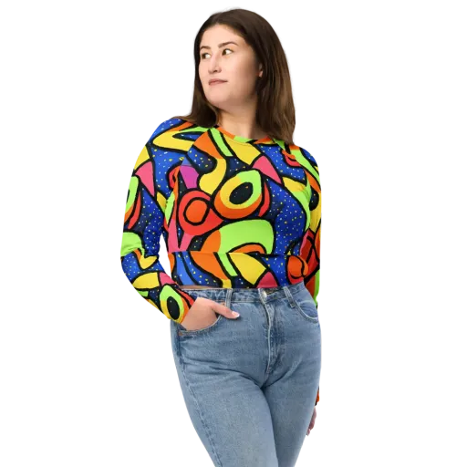 Electric Petal on a Long Sleeve Crop Top