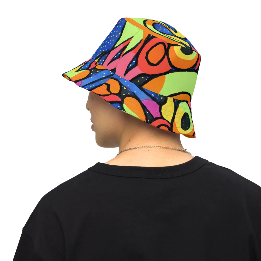 Electric Petal on Reversible Bucket Hat — Back Inside