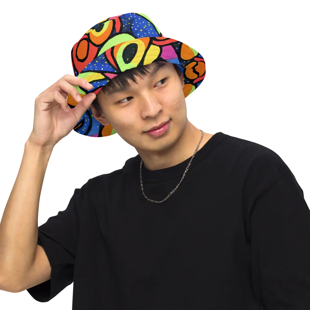 Electric Petal on Reversible Bucket Hat — Front Inside