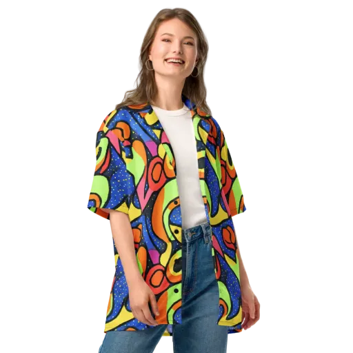 Electric Petal on a Button Shirt