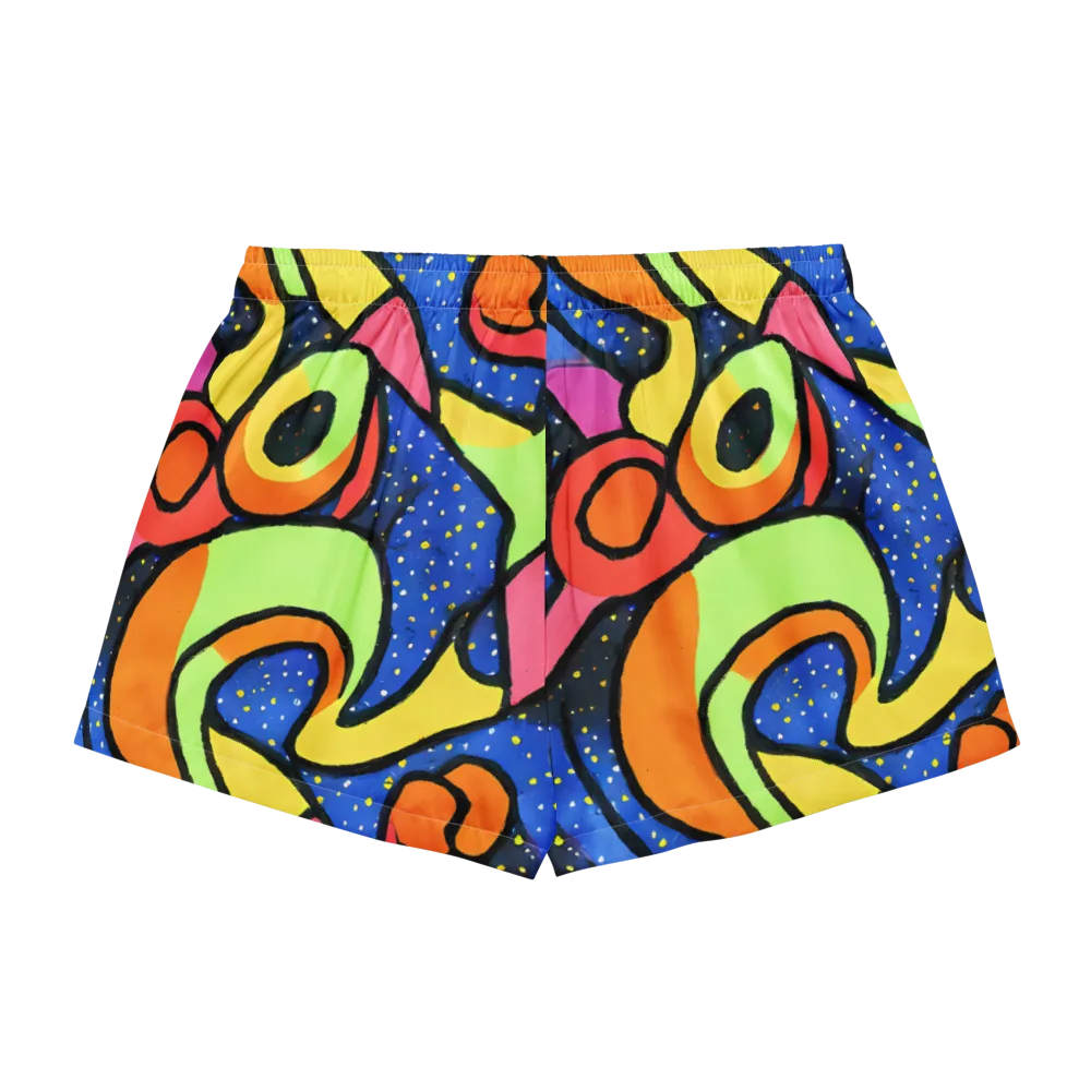 Electric Petal on Women's Pajama Shorts — Back