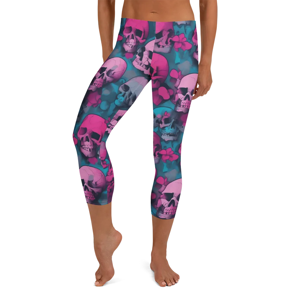 Cotton Candy Crypt on Capri Leggings — Front