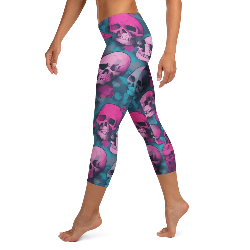 Cotton Candy Crypt on Capri Leggings — Left