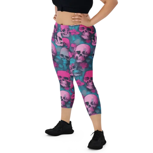 Cotton Candy Crypt on a Capri Leggings