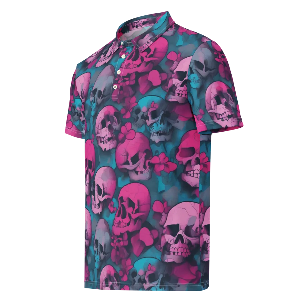 Cotton Candy Crypt on Men's Slim Fit Polo Shirt — Left Front