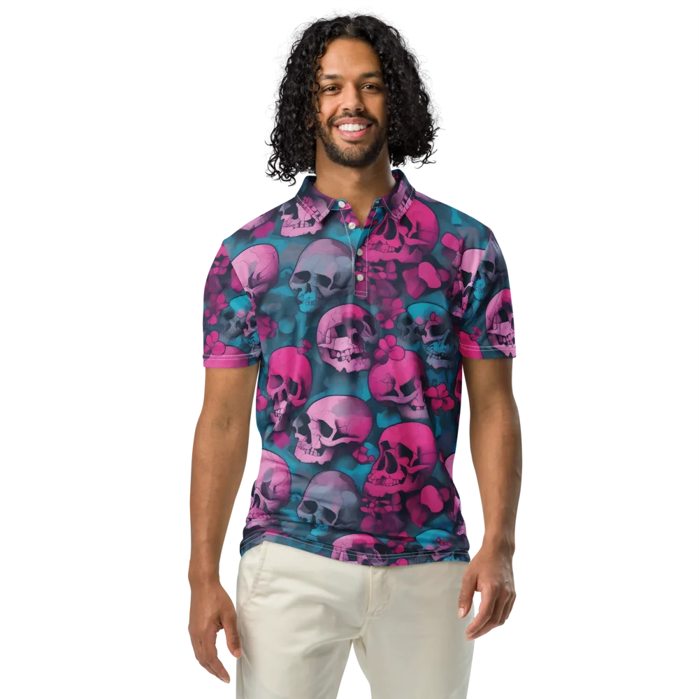 Cotton Candy Crypt on Men's Slim Fit Polo Shirt — Front