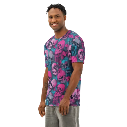 Cotton Candy Crypt on a Men's Cotton Crew Neck T-Shirt