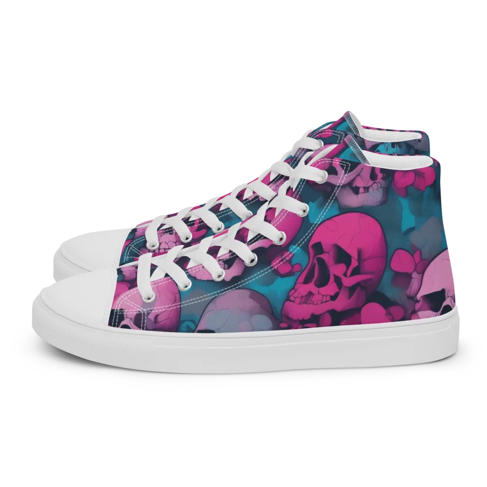 Cotton Candy Crypt on Men's High Top Canvas Shoes — Left