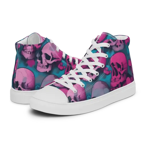 Cotton Candy Crypt on a Men's High Top Canvas Shoes