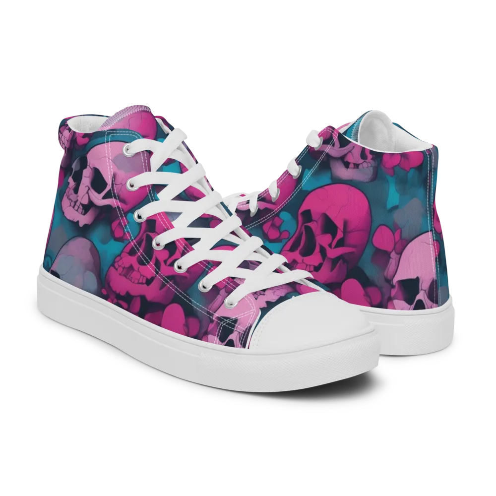 Cotton Candy Crypt on Men's High Top Canvas Shoes — Right