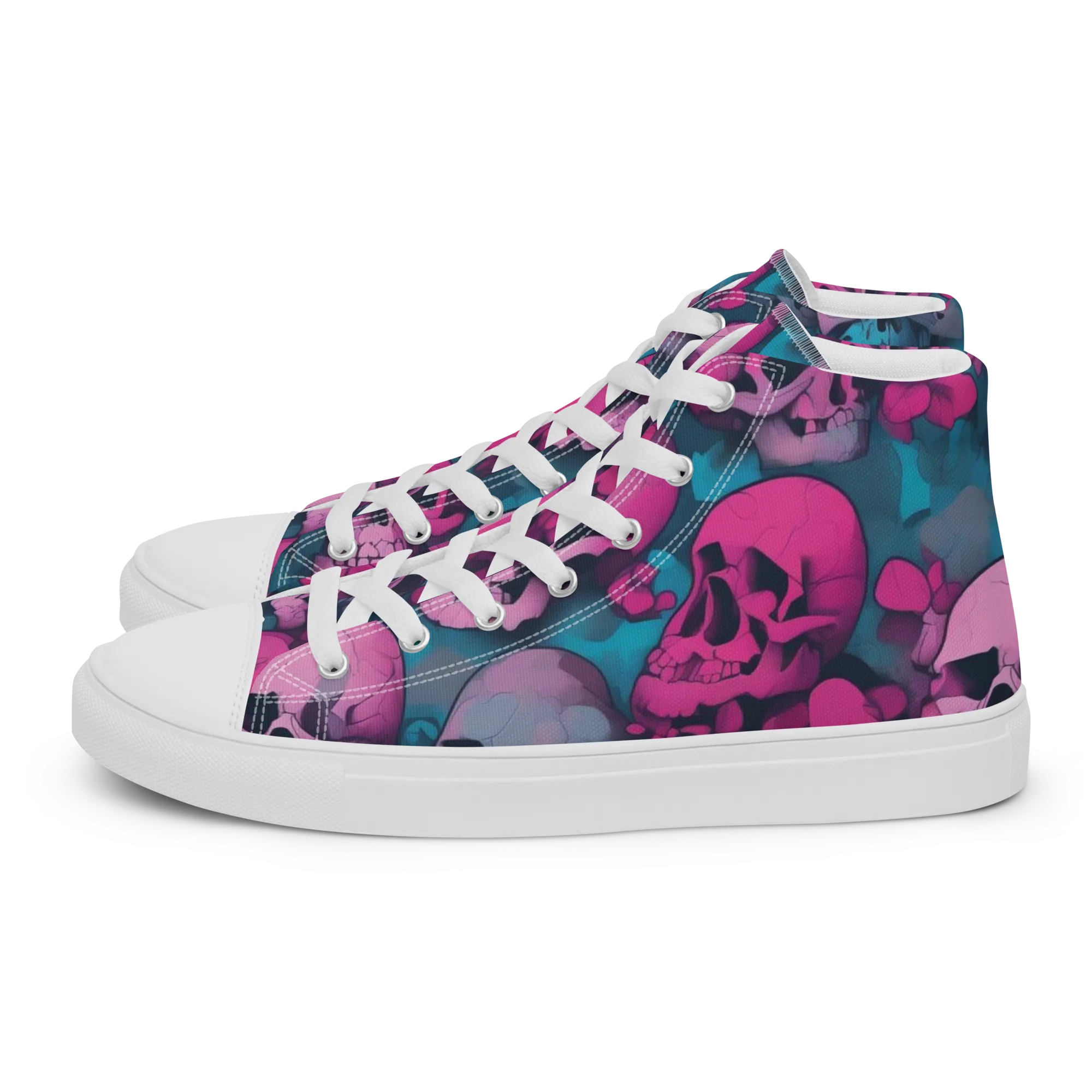 Cotton Candy Crypt on Women's High Top Canvas Shoes — Left