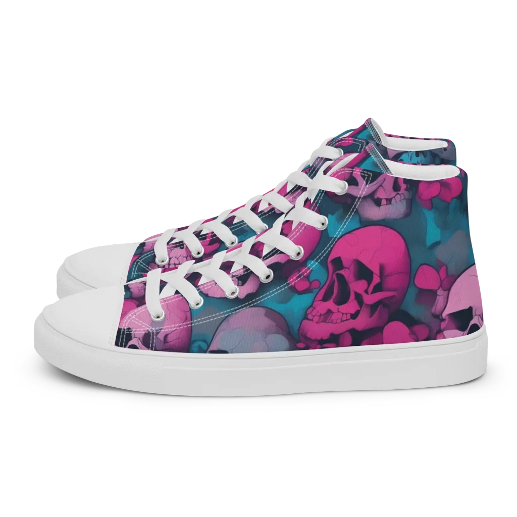 Cotton Candy Crypt on Women's High Top Canvas Shoes — Left