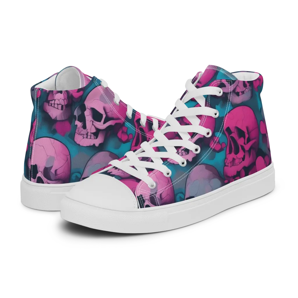 Cotton Candy Crypt on Women's High Top Canvas Shoes — Left