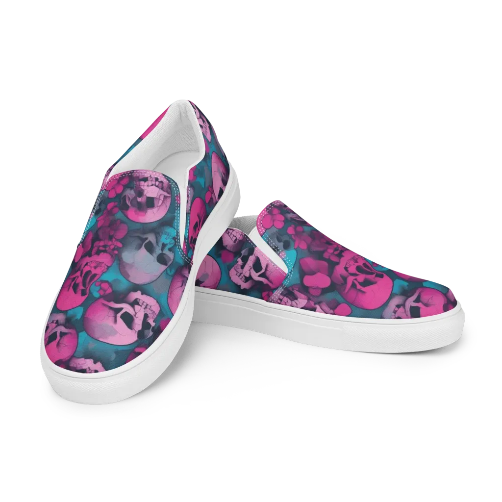 Cotton Candy Crypt on Women's Slip-On Canvas Shoes — Left Front