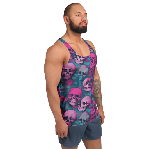 Cotton Candy Crypt on a Men's Tank Top