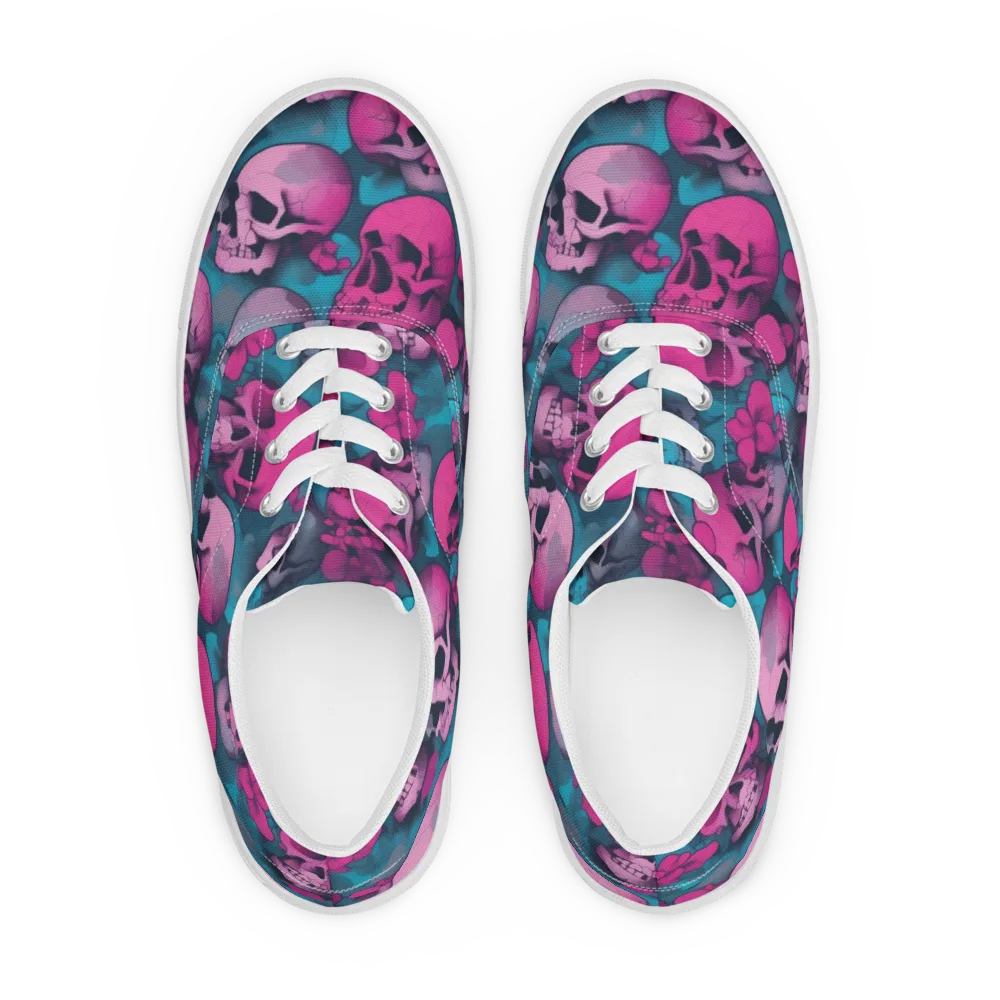 Cotton Candy Crypt on Men's Lace-Up Canvas Shoes — Front