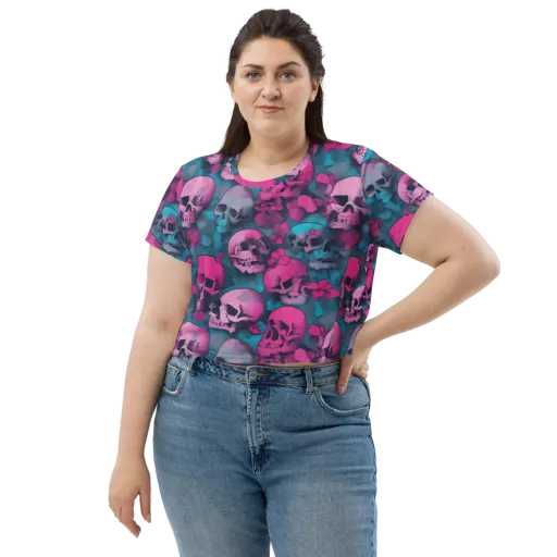 Cotton Candy Crypt on a Crop Tee