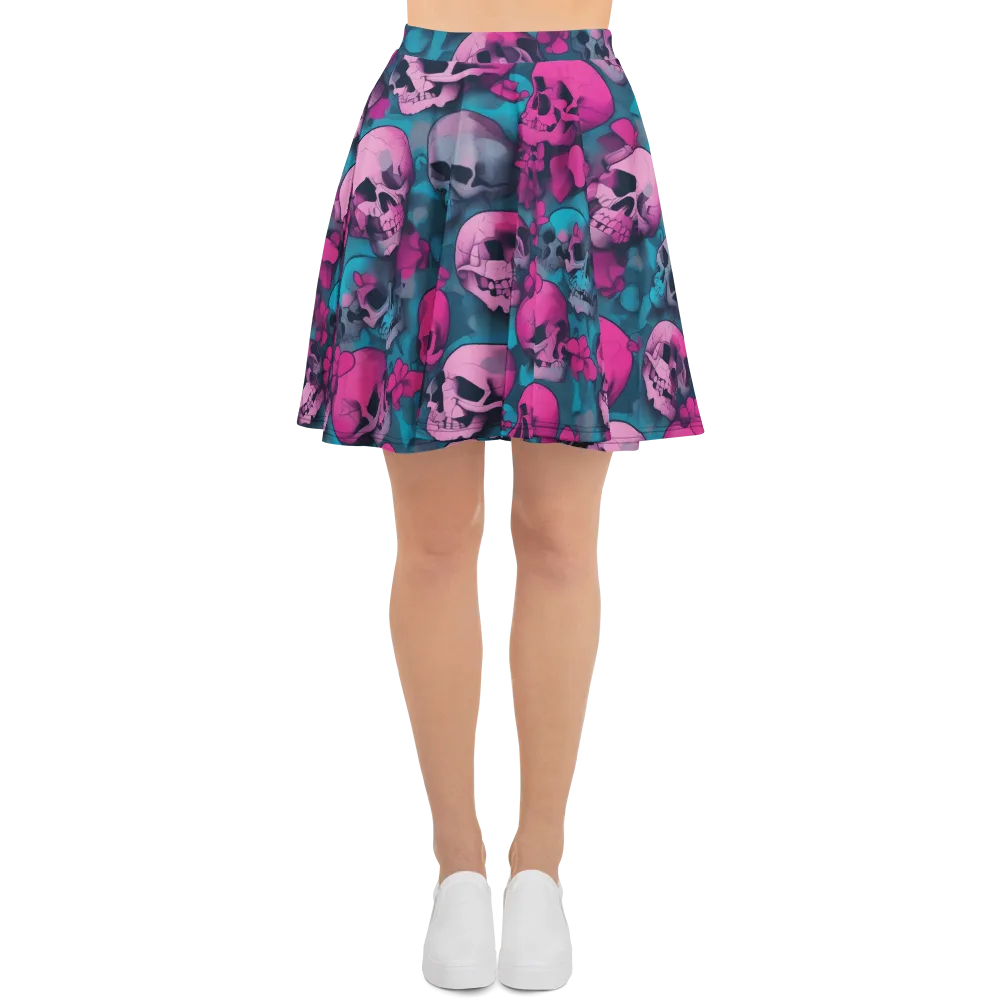 Cotton Candy Crypt on Skater Skirt — Front