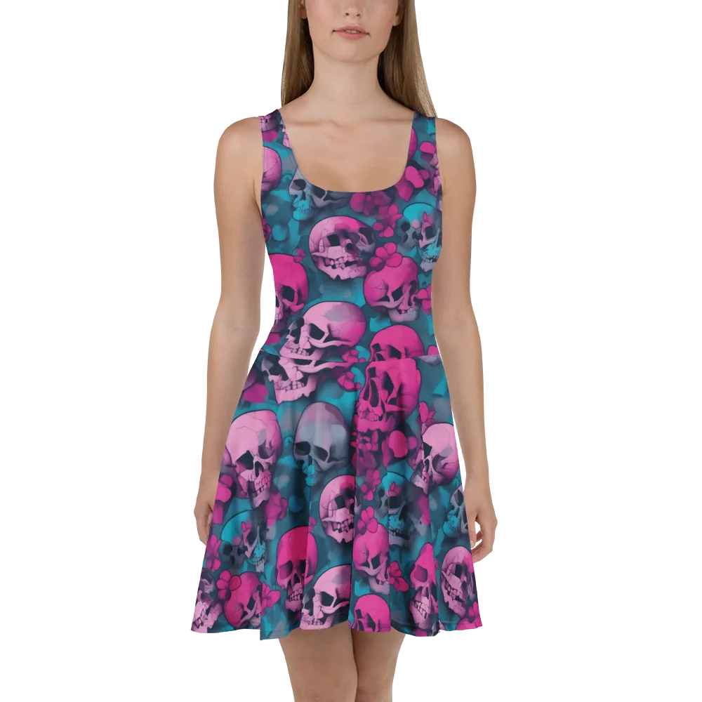 Cotton Candy Crypt on Skater Dress — Front