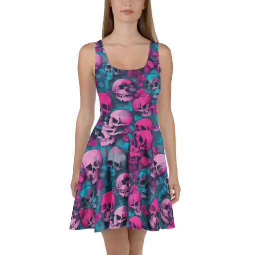 Cotton Candy Crypt on a Skater Dress