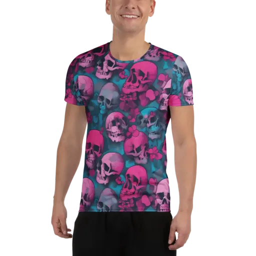 Cotton Candy Crypt on a Men's Athletic T-Shirt