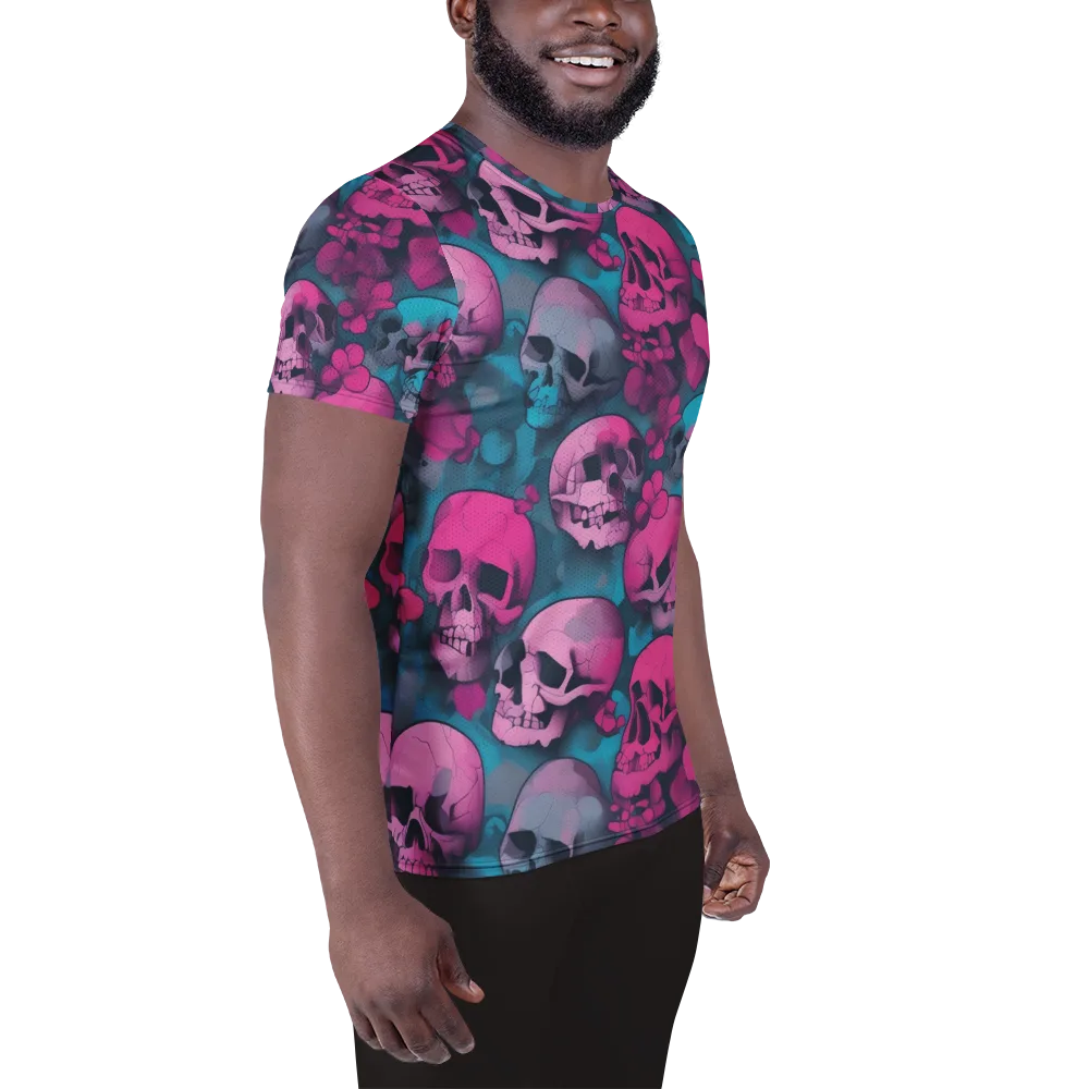 Cotton Candy Crypt on Men's Athletic T-Shirt — Right