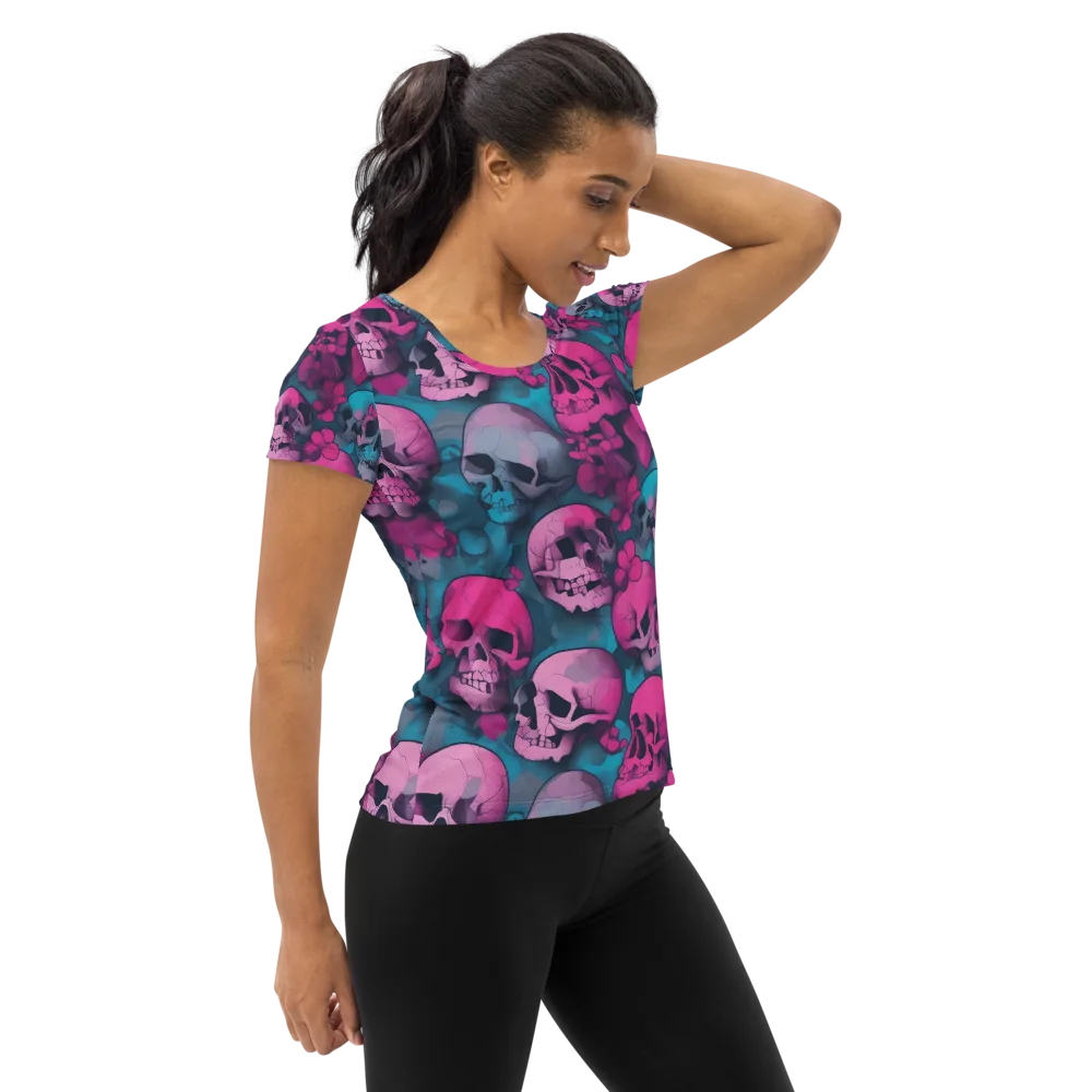 Cotton Candy Crypt on Women's Athletic T-Shirt — Right