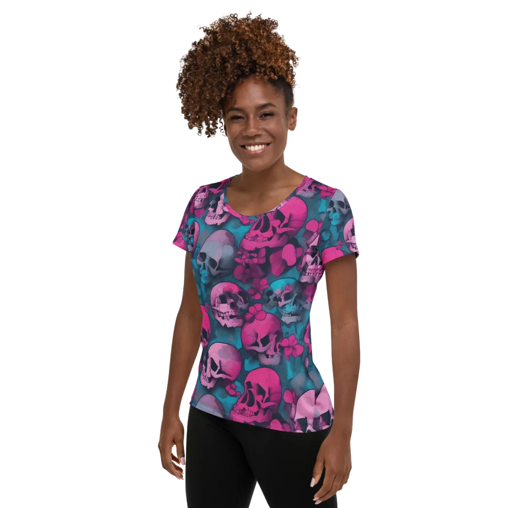 Cotton Candy Crypt on Women's Athletic T-Shirt — Left