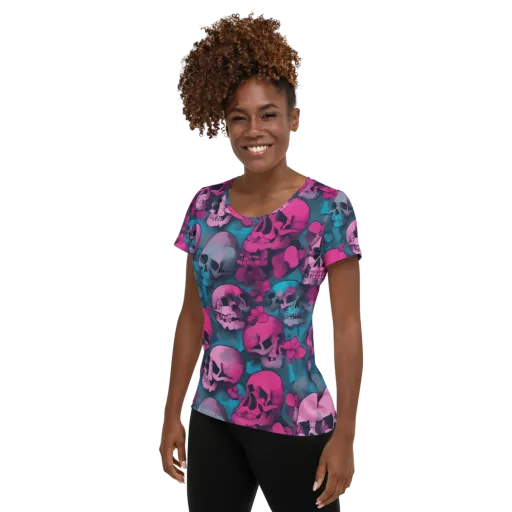 Cotton Candy Crypt on a Women's Athletic T-Shirt