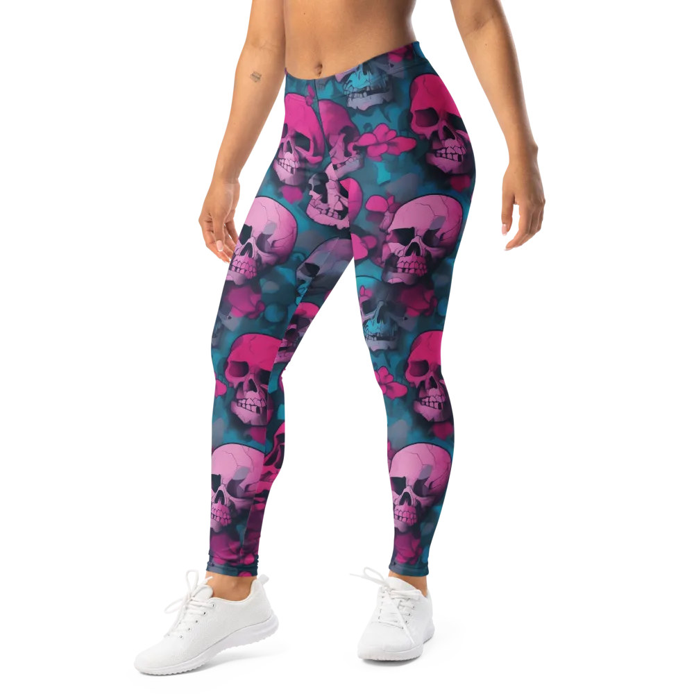 Cotton Candy Crypt on Leggings — Left Front