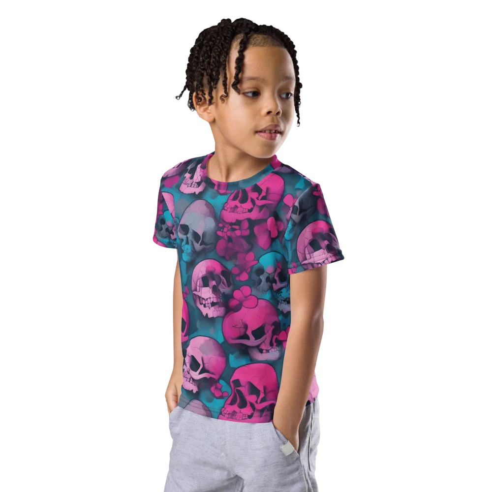 Cotton Candy Crypt on Kids Crew Neck T-Shirt — Left Front