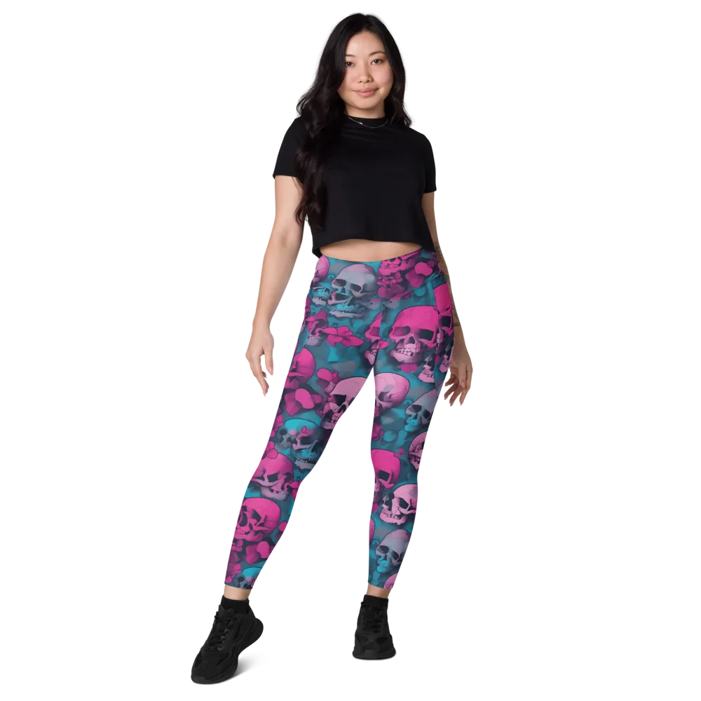 Cotton Candy Crypt on Leggings with Pockets — Front