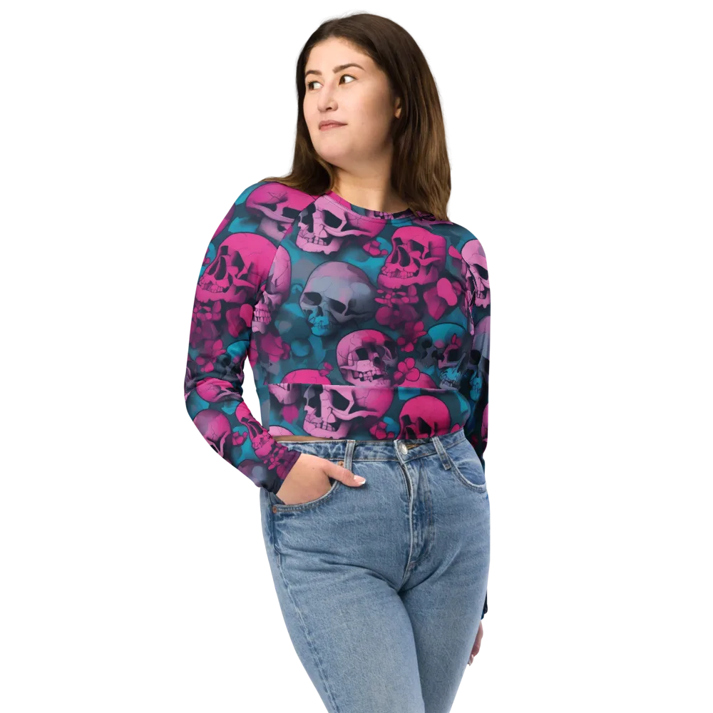 Cotton Candy Crypt on Long Sleeve Crop Top — Front